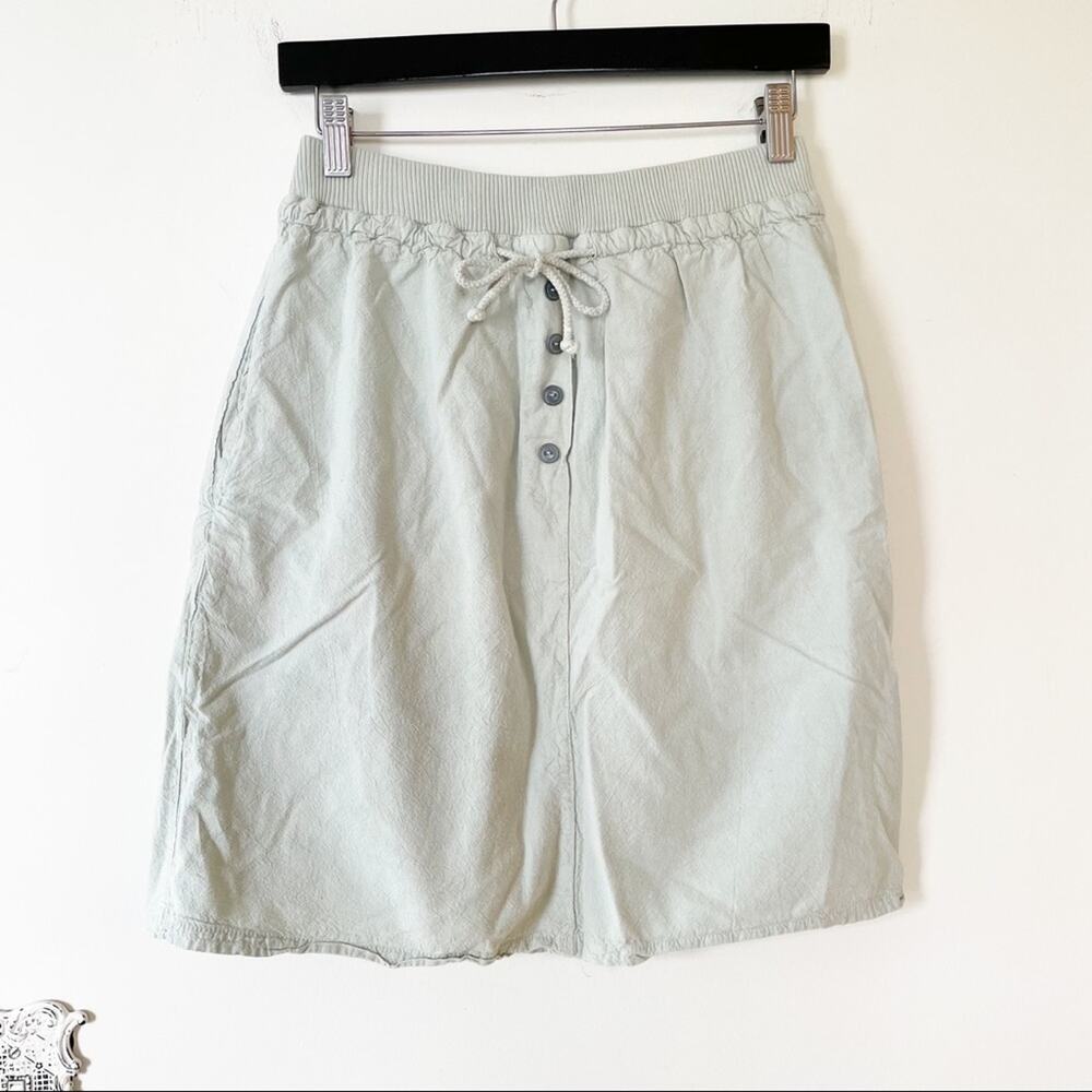 Vintage 90s Sage Green Cargo Cotton Mini Skirt Energie bi Currants L